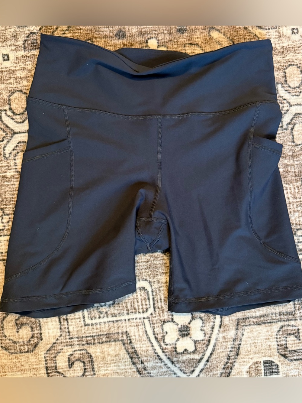 Old Navy Dark High-Rise Bike Shorts with Side Pockets